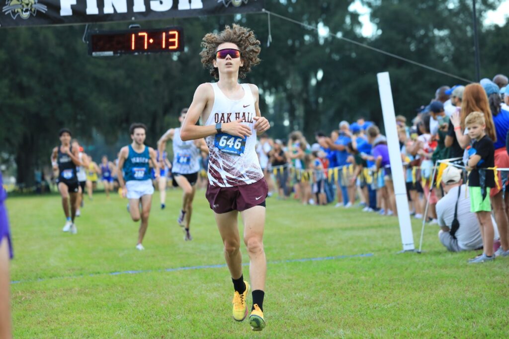 Henri Pelletier finished 15th overall for Oak Hall at the Bobcat Classic. Photo by Seth Johnson