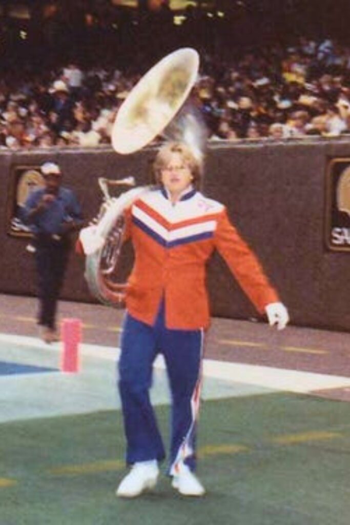 Monty Musgrave playing for the UF Gator Marching Band. Courtesy of Monty Musgrave