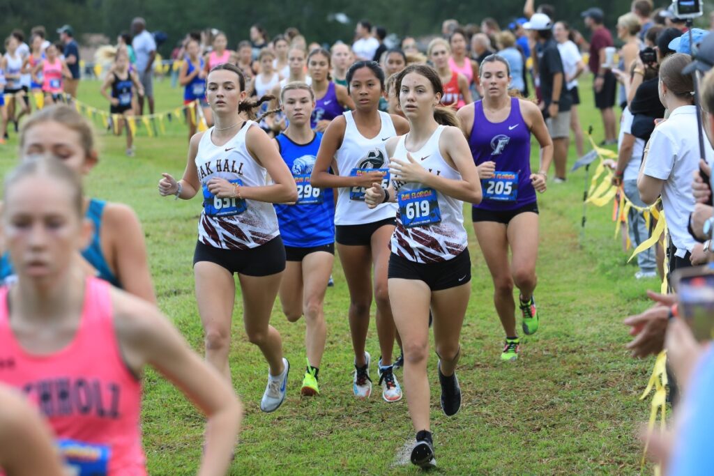 Oak Hall's Reese Allen (right) andLola Murfee stick together during the Bobcat Classic. Photo by Seth Johnson