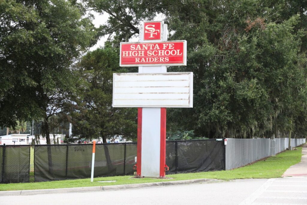 Santa Fe High School Raiders sign. Photo by Walker Smith
