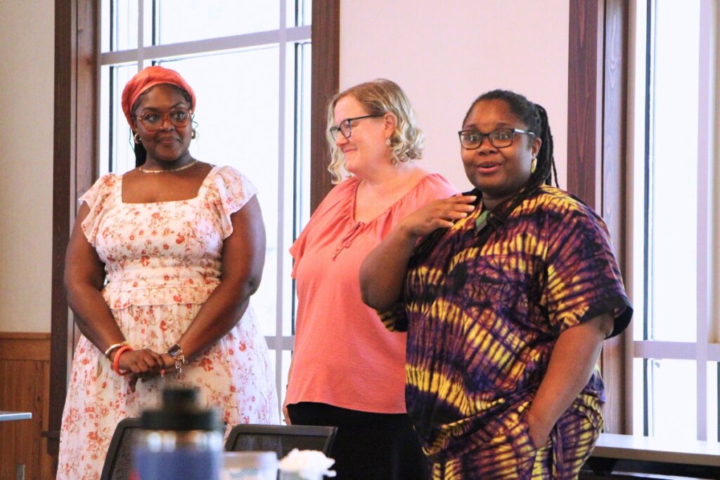 UF Associate Professor of Obstetrics and Gynecology Adetola Luis-Jacques (right) said finding doulas who want to work with them can be challenging. Photo by Lillian Hamman