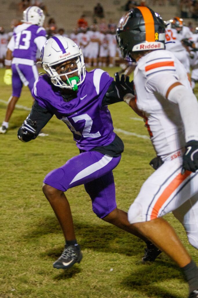 Gainesville's Marcus Riley locks eyes with a Mount Dora wide receiver on Friday. Photo by Walker Smith