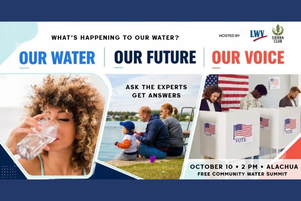 Residents are invited to attend the North Central Florida Water Summit 2026 on Saturday, Oct. 10, at the Alachua Lions Club in Alachua. Courtesy Sierra Club