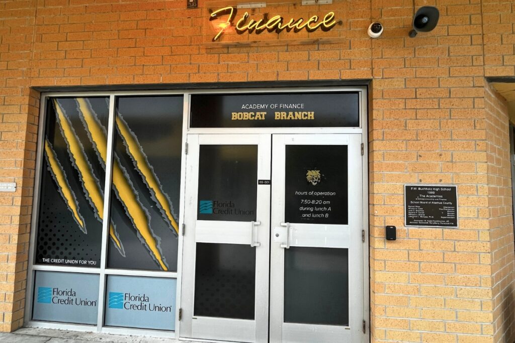 The Bobcat Branch is open briefly before school and during both lunches. Courtesy of Florida Credit Union