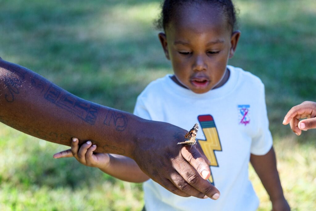 The Jackson family releases buterflies along with other families and healthcare workers who have experienced infant loss during the third annual butterfly release ceremony on Thursday.