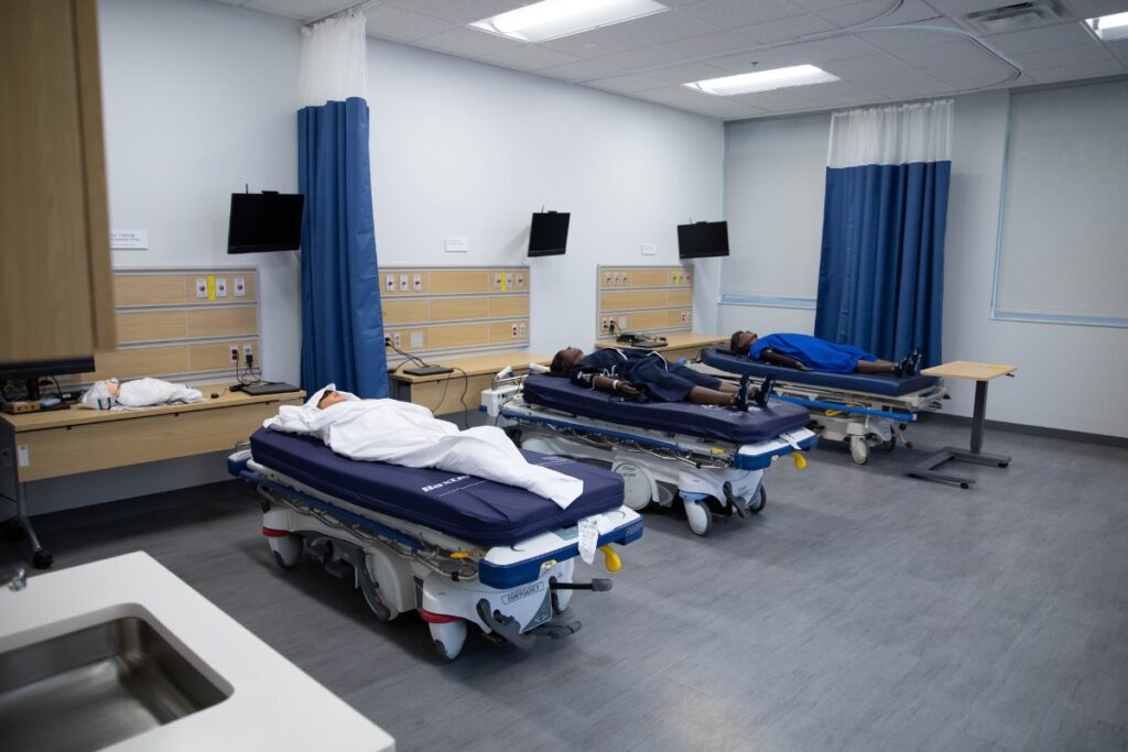 The new HCA Healthcare clinical training center in Gainesville the simulation facility features realistic clinical training environments designed to mirror patient care settings.