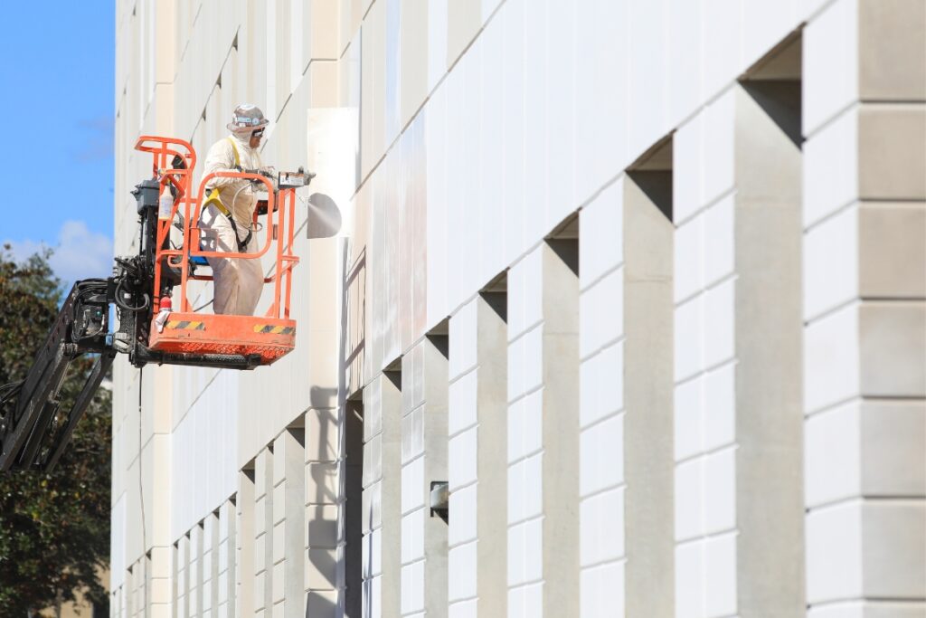The new courthouse parking garage is at the court complex off S. Main Street, where a new civil courthouse will break ground soon. Photo by Seth Johnson