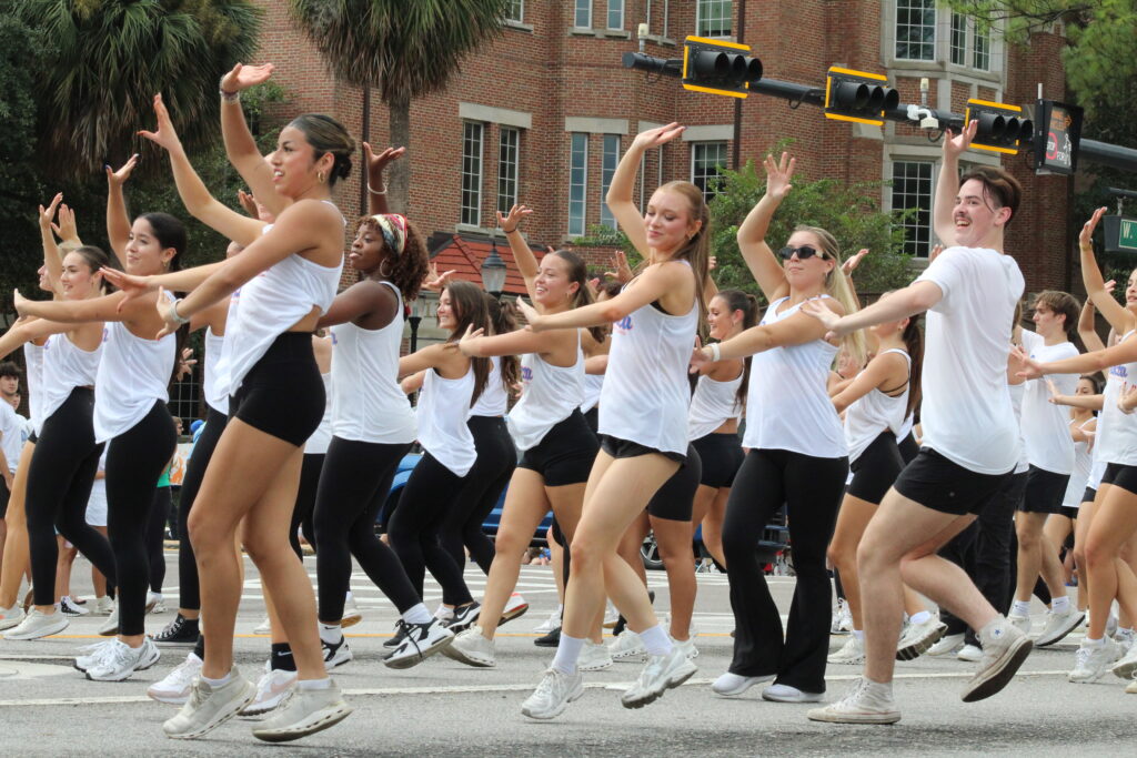 UF Danza performs at the Homecoming Parade.