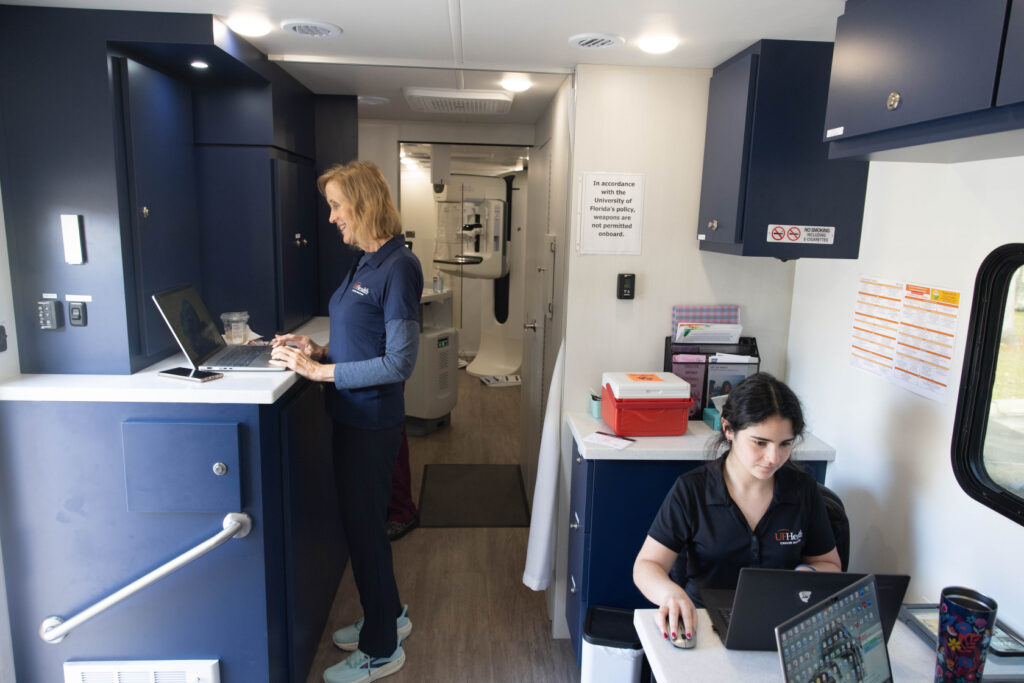 UF Health researchers travel with the cancer unit to share studies with the community, aiming to erase fear surrounding medicinal trials. Courtesy UF Health